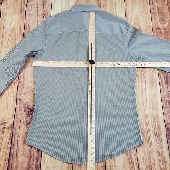 Rhone Commuter Dress Shirt Mens Small Gray Stripe Slim‎ Fit Long Sleeve NWT $138 - Picture 5 of 9